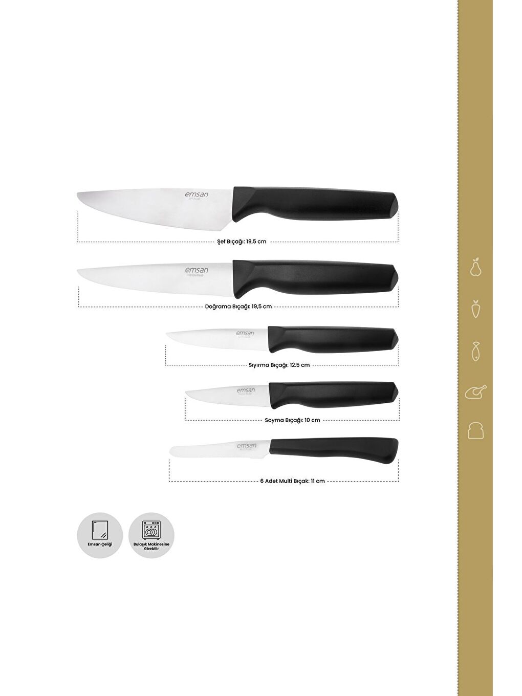 Siyah Kobe 10 Parça Bıçak Seti-4