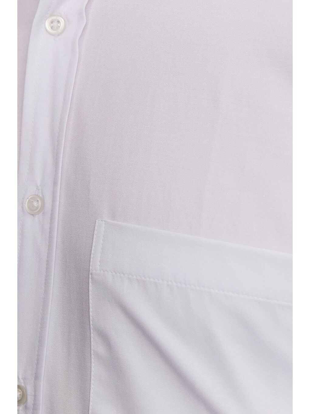 Erkek Regular Fit Klasik Kesim Pamuklu Düz Beyaz Gömlek-5