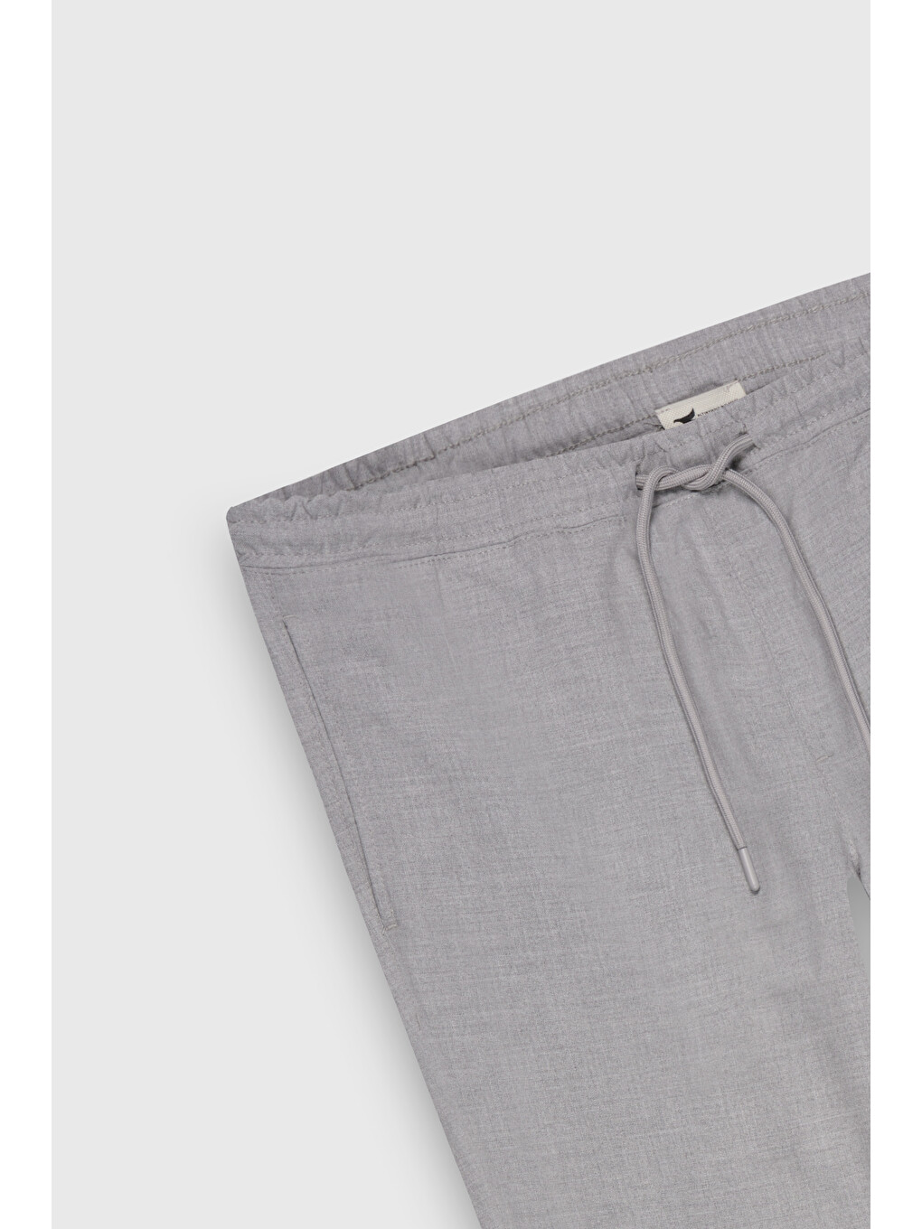 Erkek Gri Slim Fit Rahat Kesim Beli Bağlamalı Yan Cepli Jogger Pantolon-11