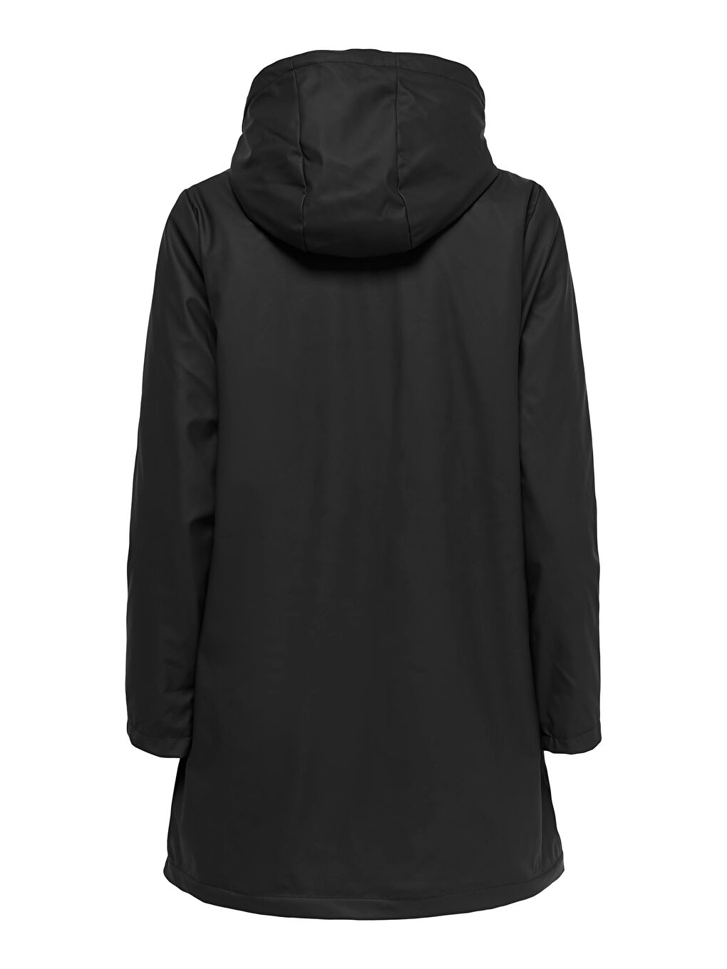Siyah Onlsally Su Geçirmez Kapüşonlu Fermuar ve Çıtçıt Kapamalı Regular Fit Kadın Mont 15206116-5
