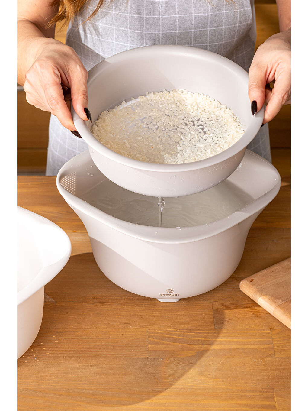 Beyaz Soft 3'lü Süzgeç Seti-4