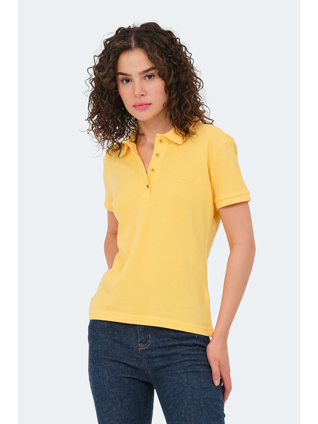 VERA I Kadın Polo Yaka Sarı Tişört-2