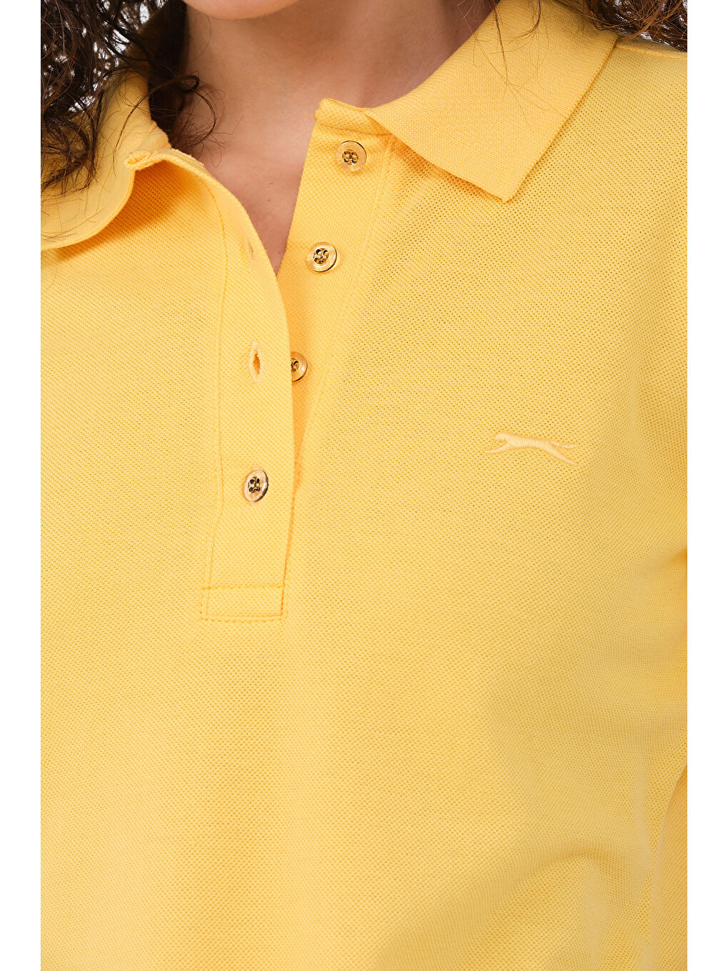 VERA I Kadın Polo Yaka Sarı Tişört-3