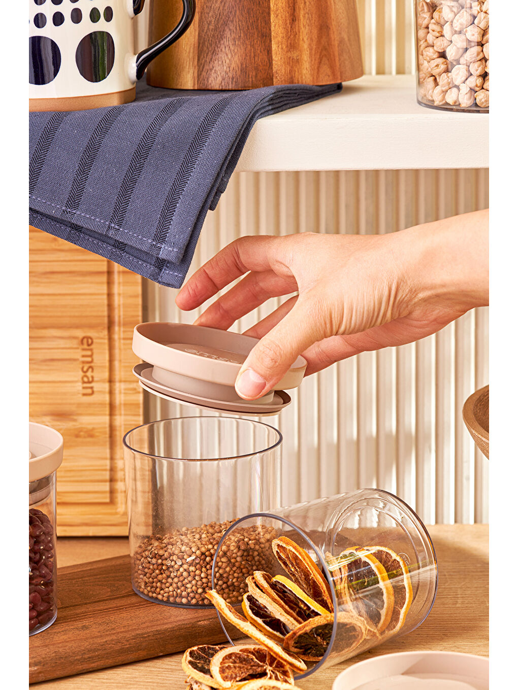 Arya 6'lı Küçük Saklama Kabı Bej-4