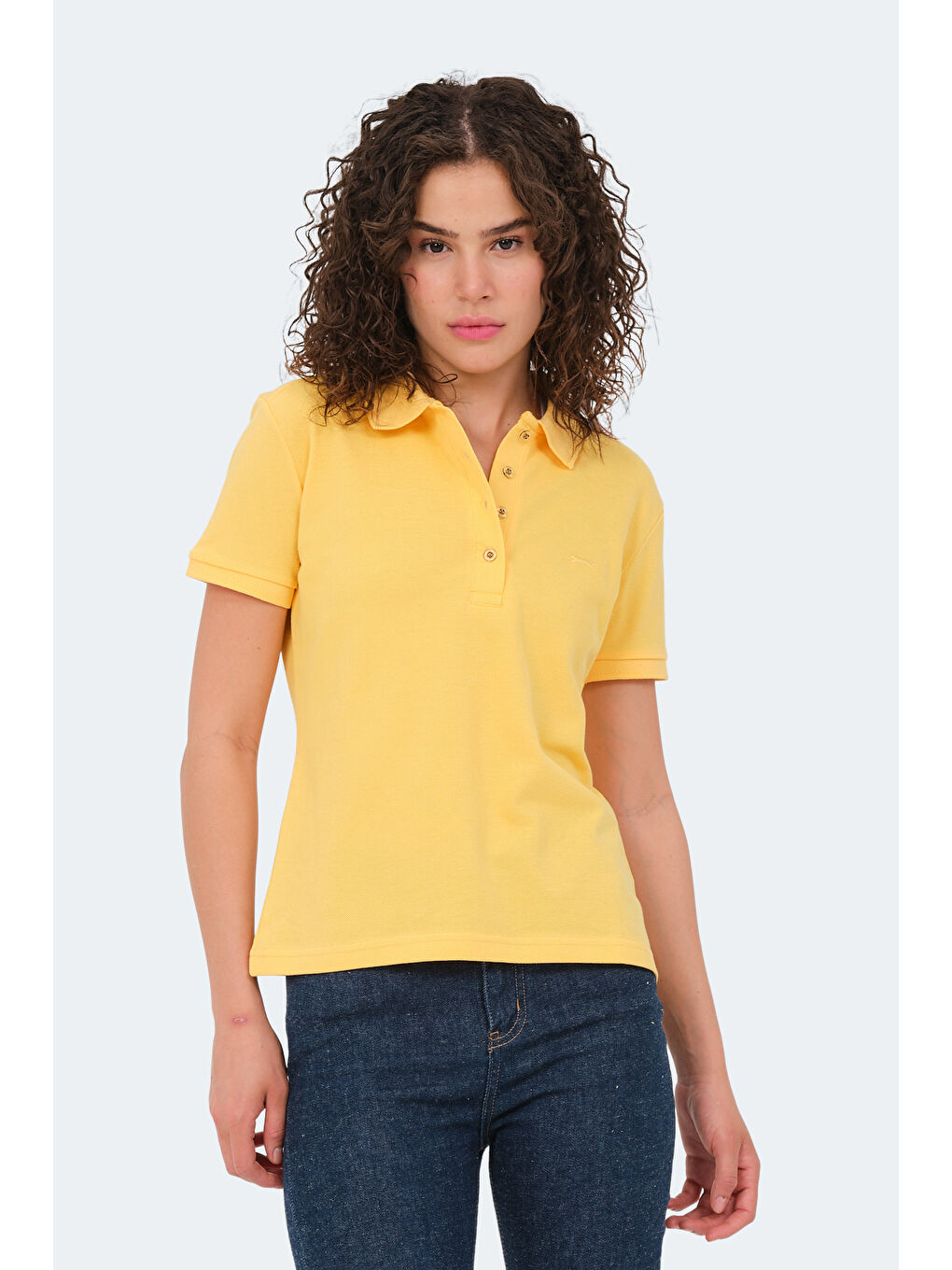 VERA I Kadın Polo Yaka Sarı Tişört-4