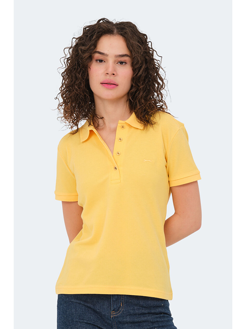 VERA I Kadın Polo Yaka Sarı Tişört-5