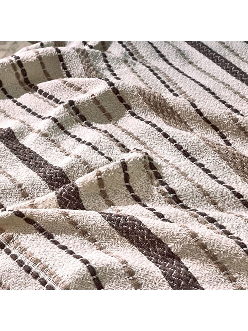 Soft Austin Çift Kişilik Yatak Örtüsü - Kahverengi - 220x240 cm-4