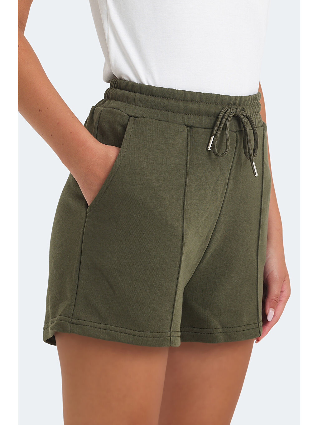 VIXI Kadın Cepli Haki Şort-2
