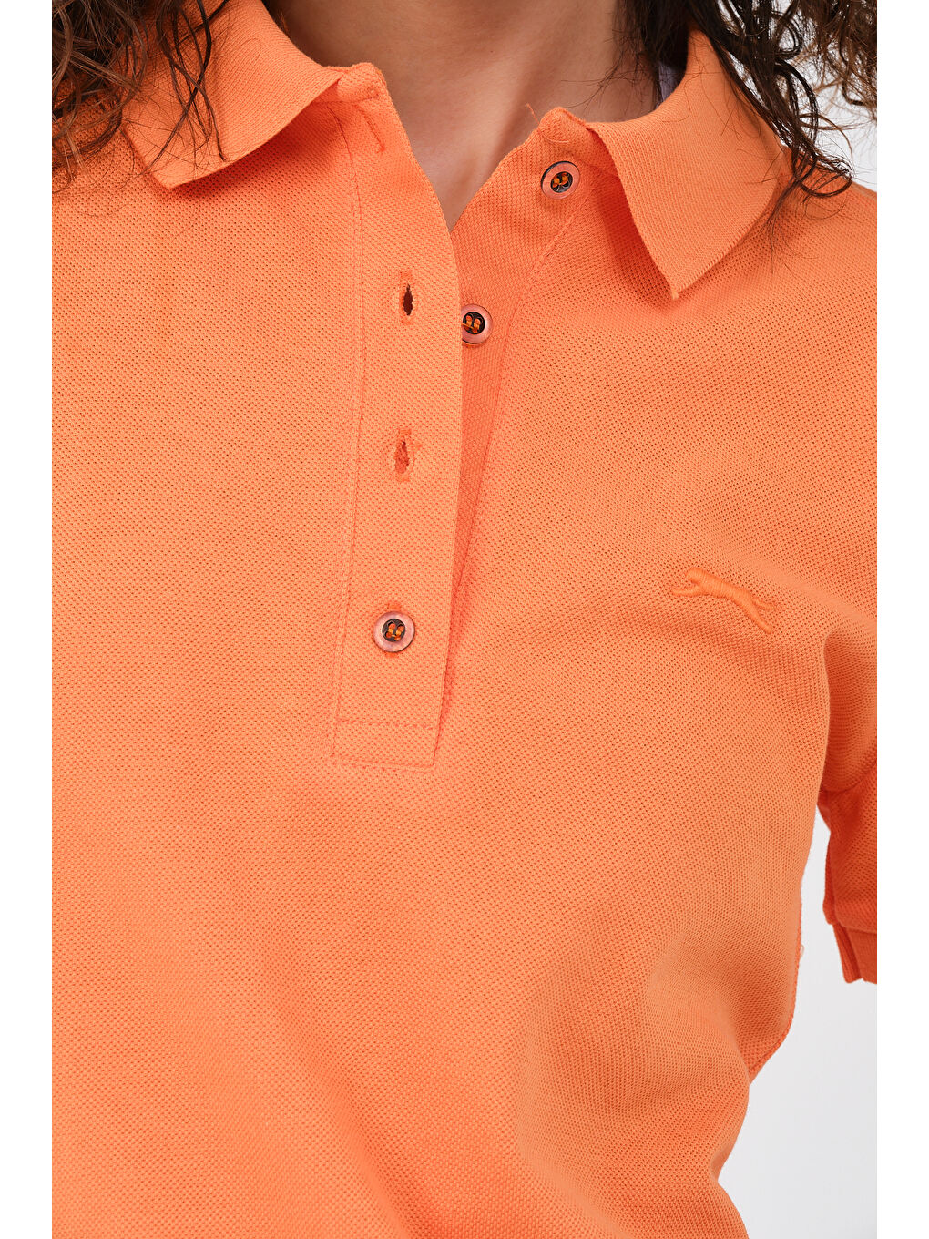 VERA I Kadın Polo Yaka Turuncu Tişört-3