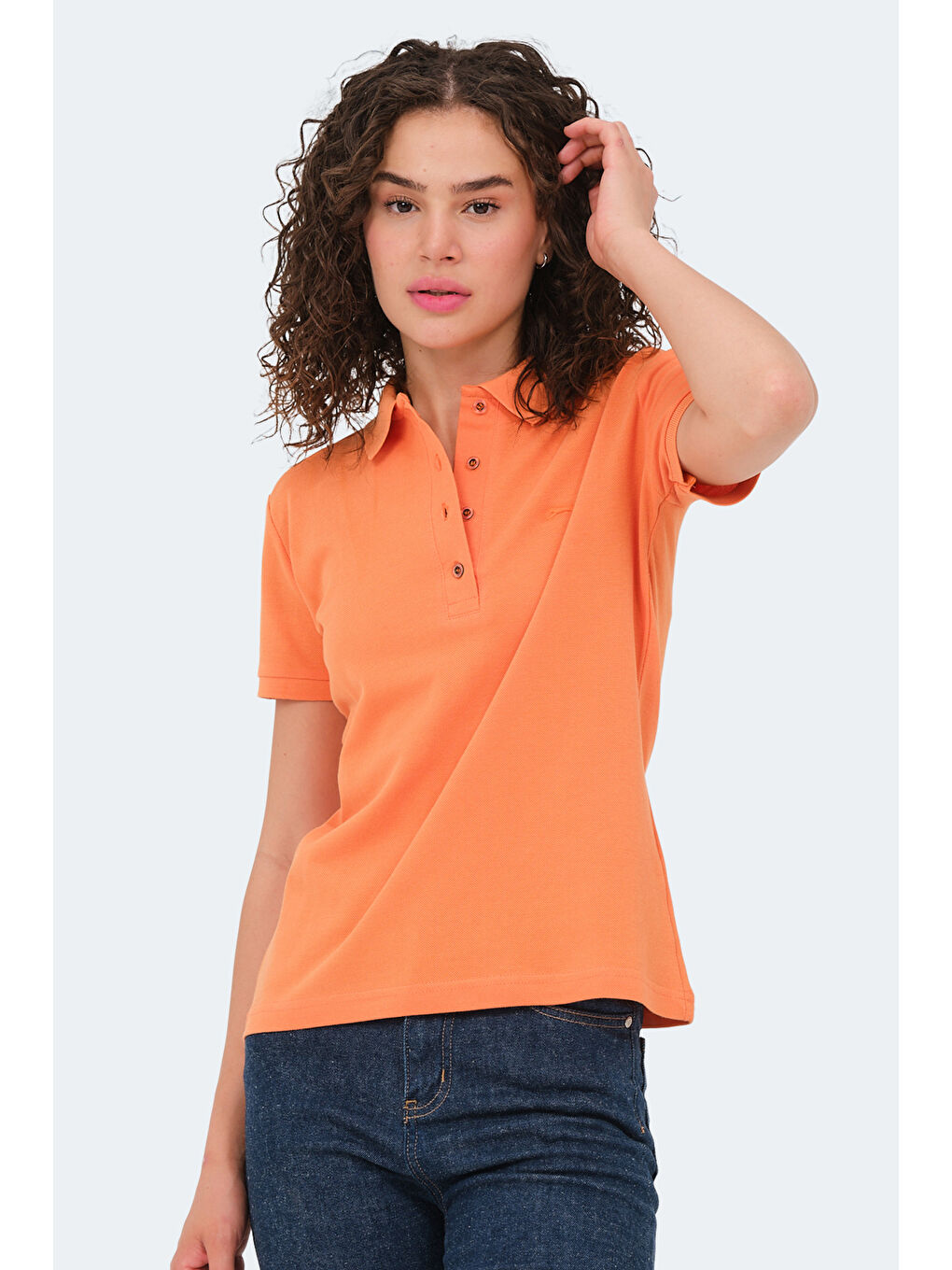 VERA I Kadın Polo Yaka Turuncu Tişört-4