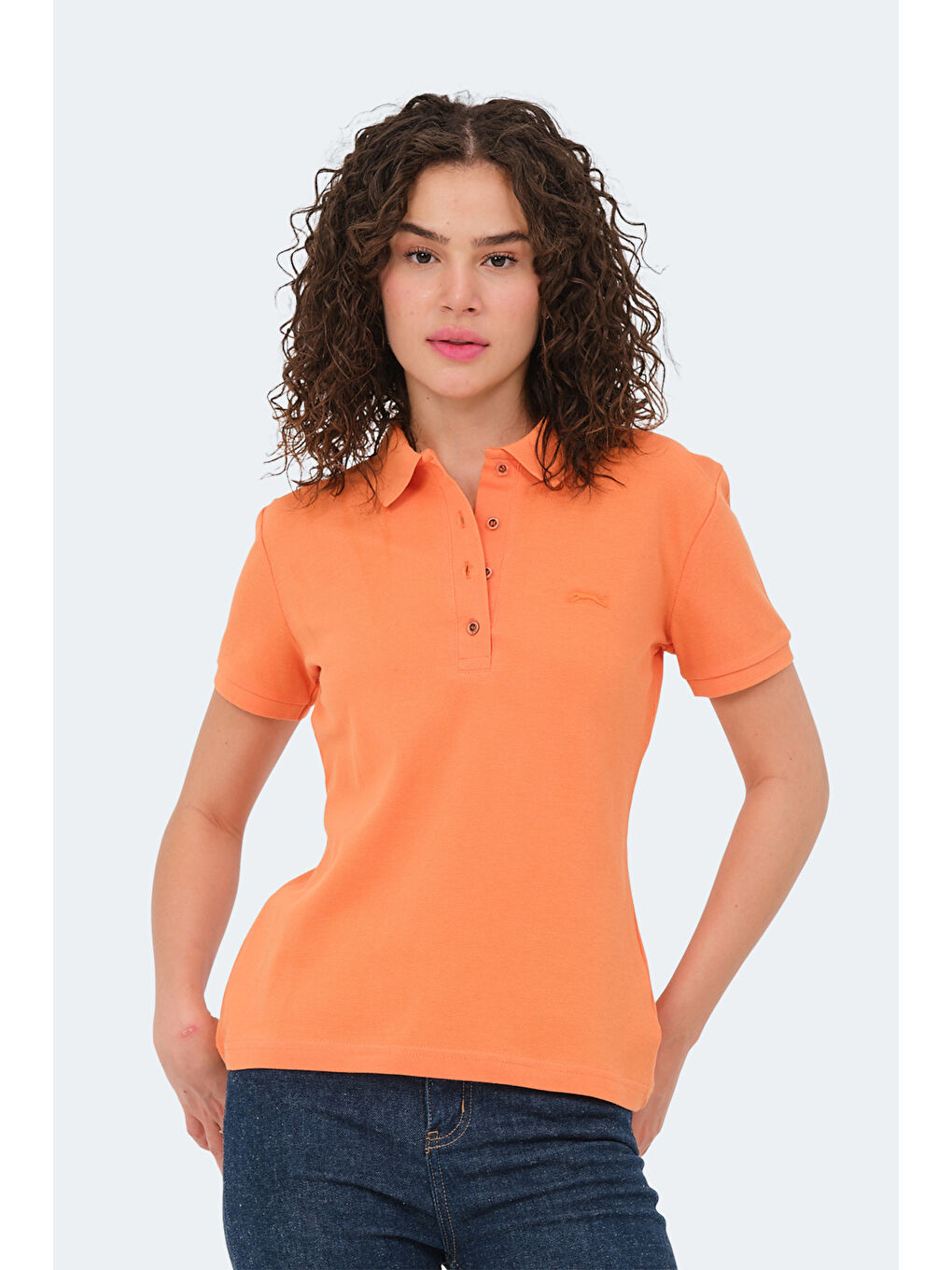 VERA I Kadın Polo Yaka Turuncu Tişört-5