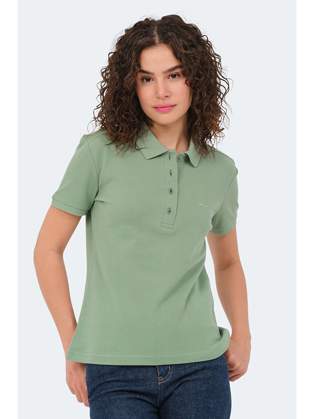 VERA I Kadın Polo Yaka Açık Yeşil Tişört