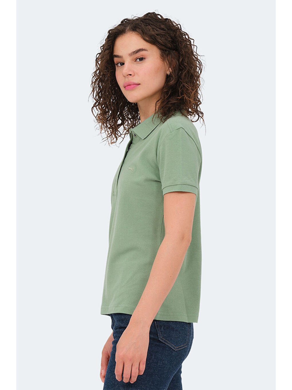 VERA I Kadın Polo Yaka Açık Yeşil Tişört-2