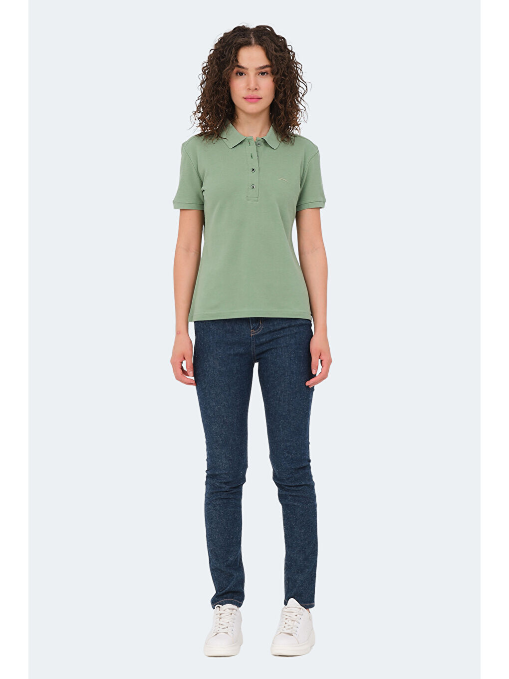 VERA I Kadın Polo Yaka Açık Yeşil Tişört-6