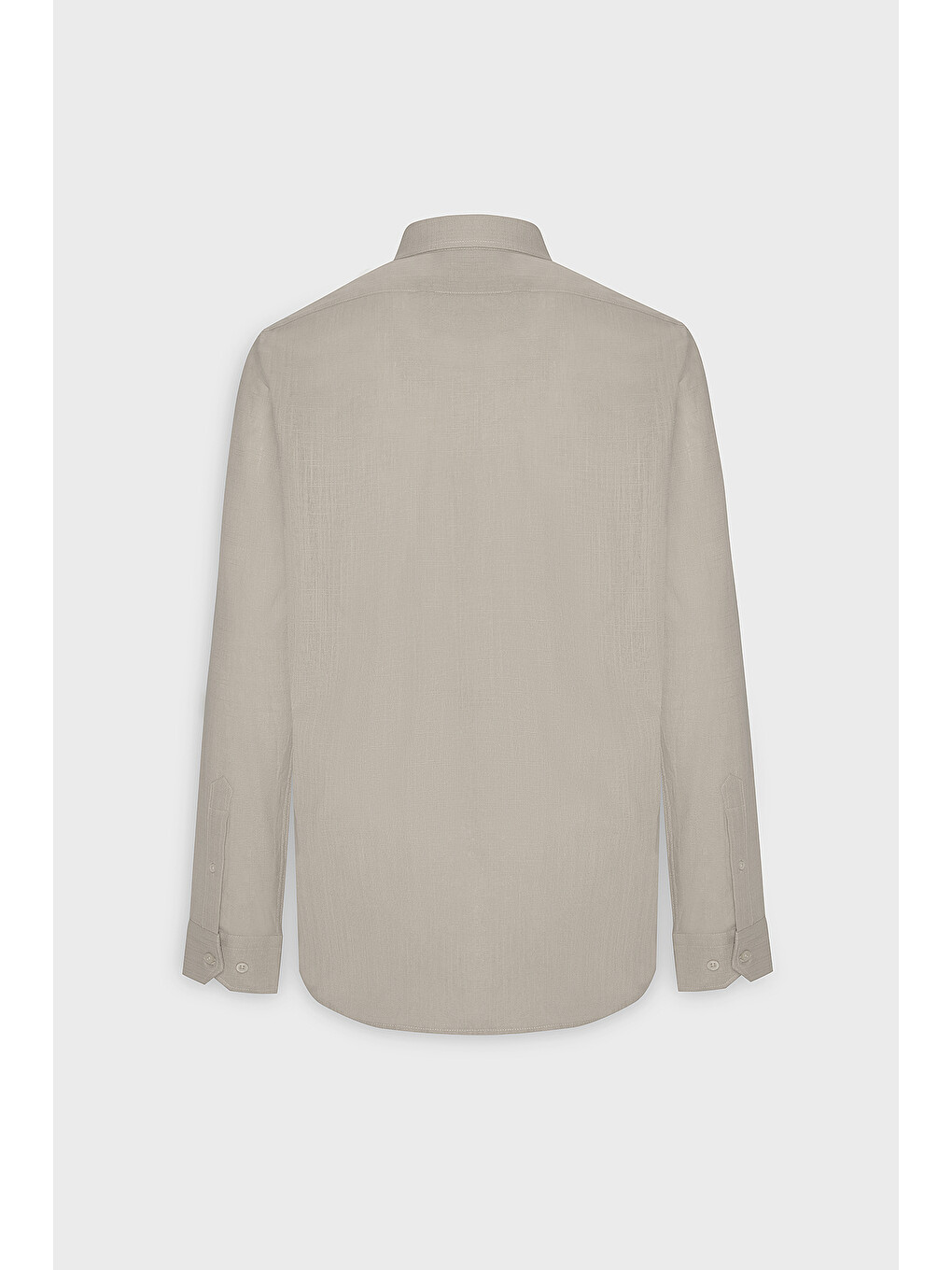 Erkek Bej %100 Pamuk Oxford Slim Fit Dar Kesim Düğmeli Yaka Flamlı Gömlek-8