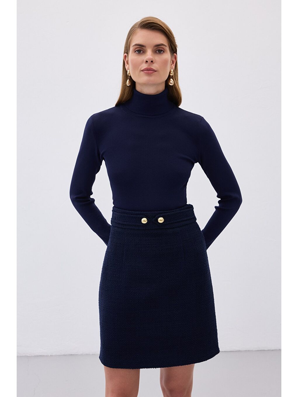 Tam Balıkçı Triko - Lacivert