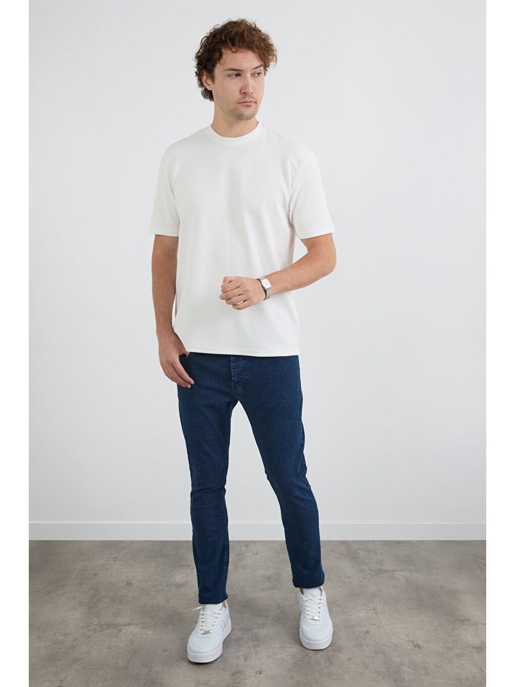 Mavi Fermuarlı Skinny Jean Pantolon-2