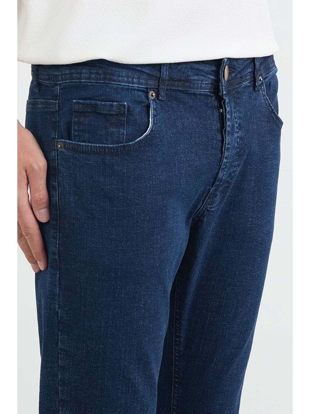 Mavi Fermuarlı Skinny Jean Pantolon-4