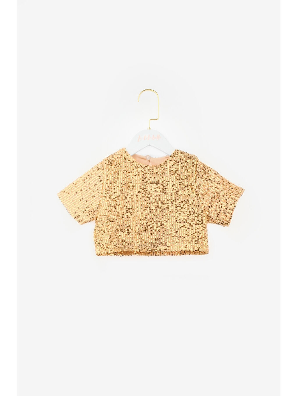 Sarı Altın Pullu Kız Çocuk Alt Üst Takım - Effie-4