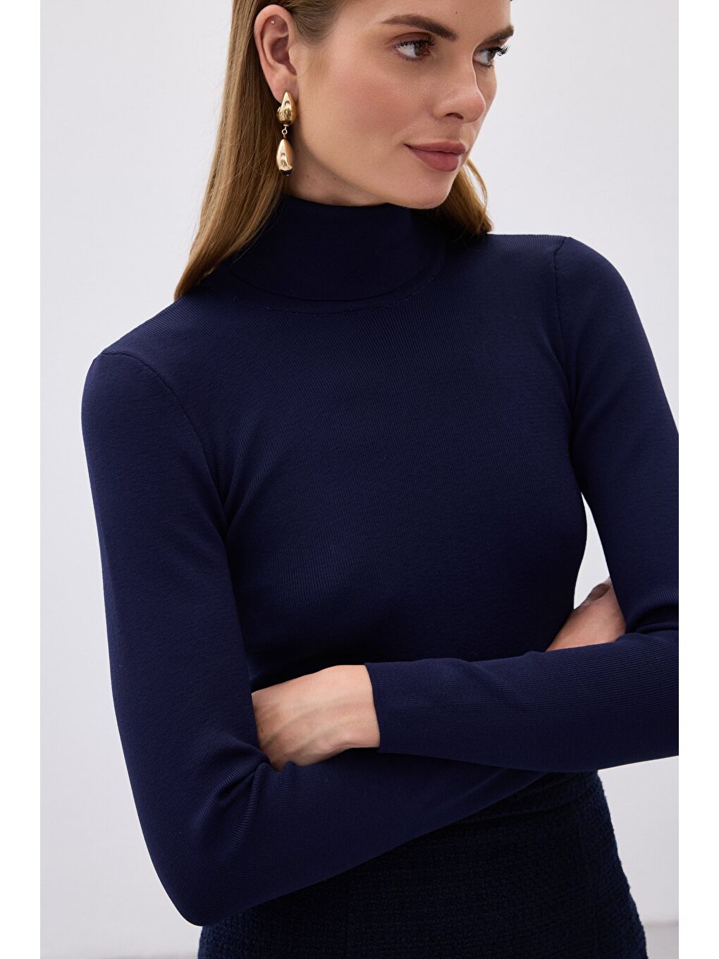 Tam Balıkçı Triko - Lacivert-4