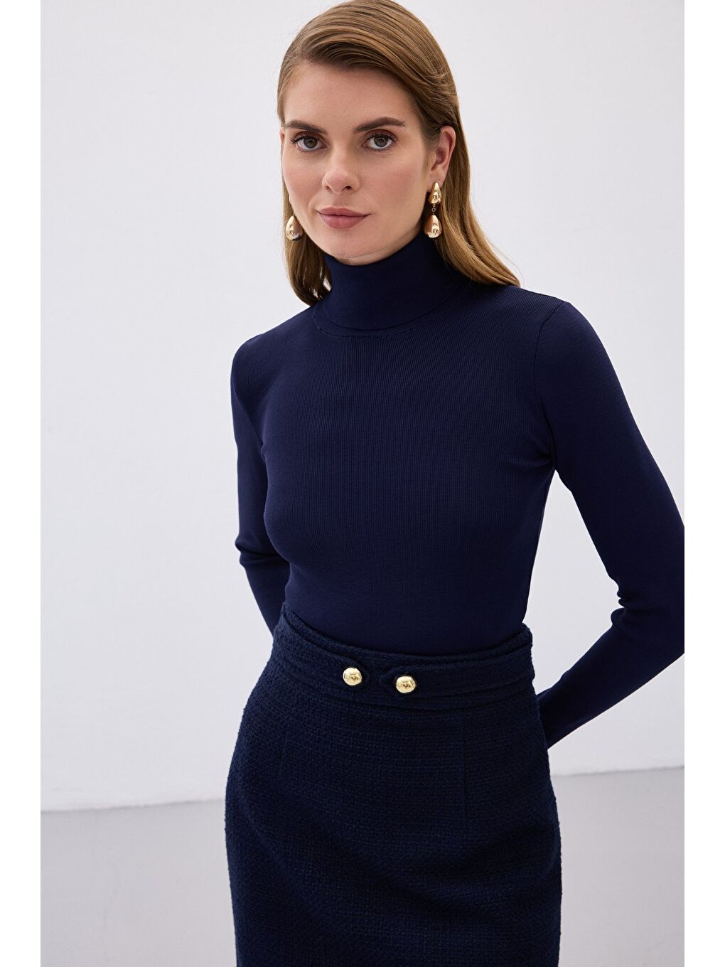 Tam Balıkçı Triko - Lacivert-6