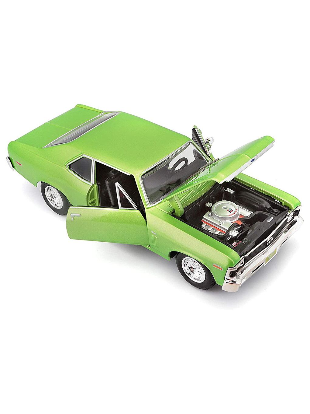 Maisto Karışık 1/24 1970 Model Chevrolet Nova SS - Yeşil - 2