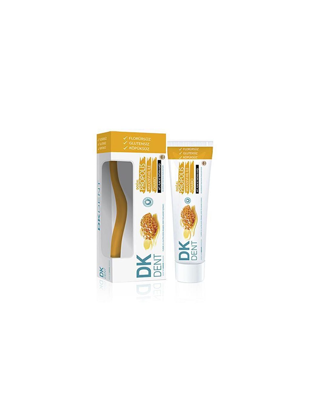 DERMOKIL Bej-Beyaz Propolis Florürsüz Diş Macunu 75 ml Diş Fırçası Hediyeli