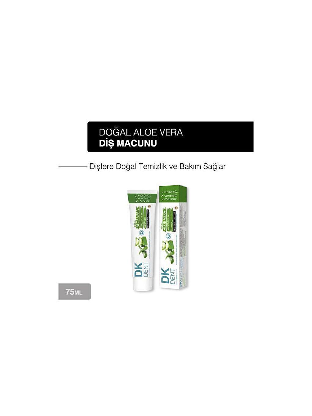 DERMOKIL Bej-Beyaz Aloe Vera Florürsüz Doğal Diş Macunu 75 ml - 1