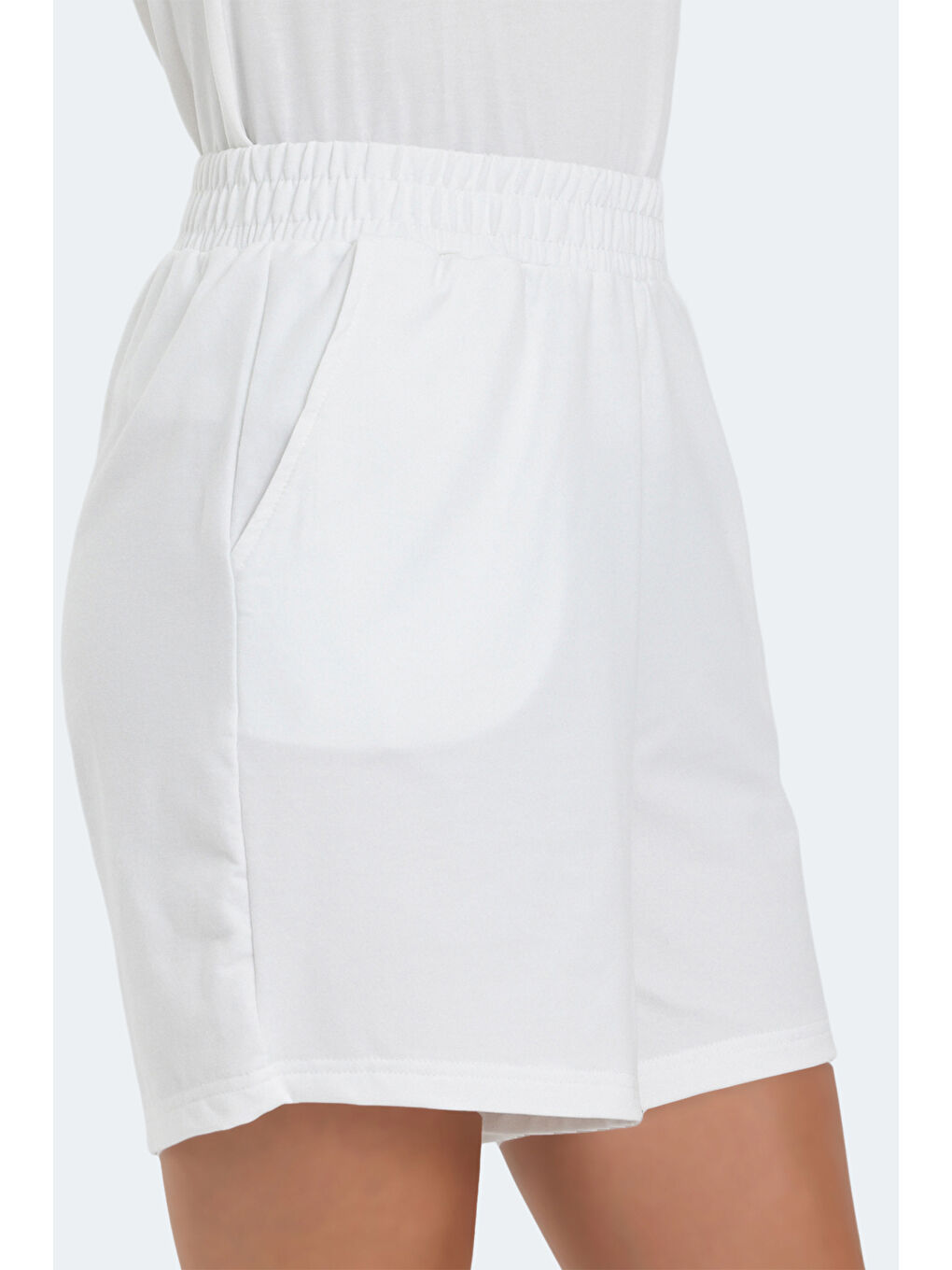 VIKENTI Kadın Cepli Ekru Şort-2