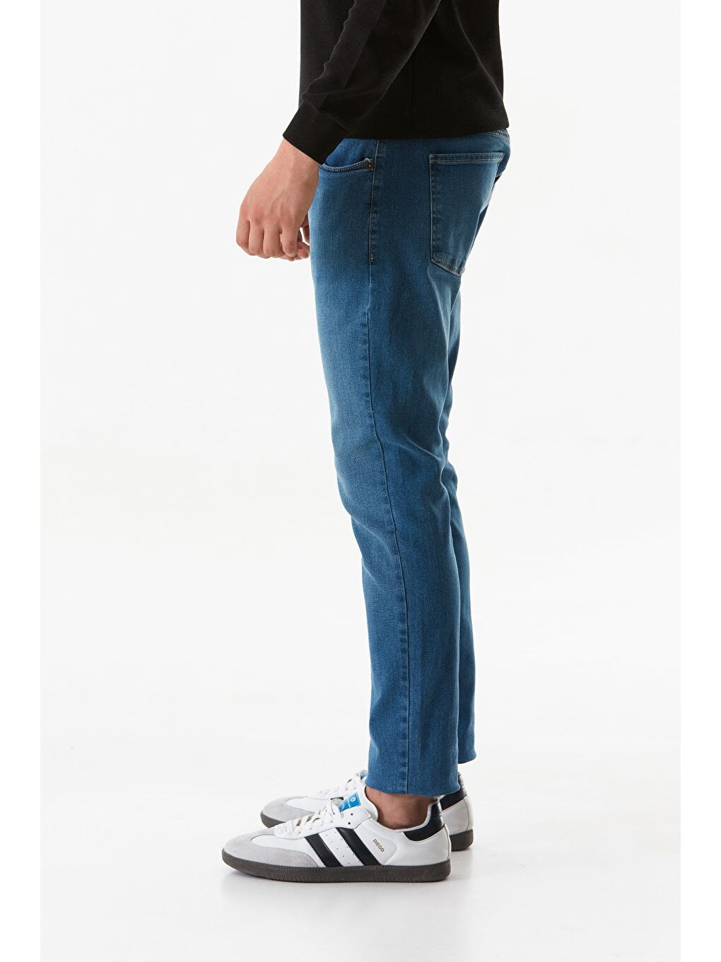 Mavi Fermuarlı Skinny Jean Pantolon-1