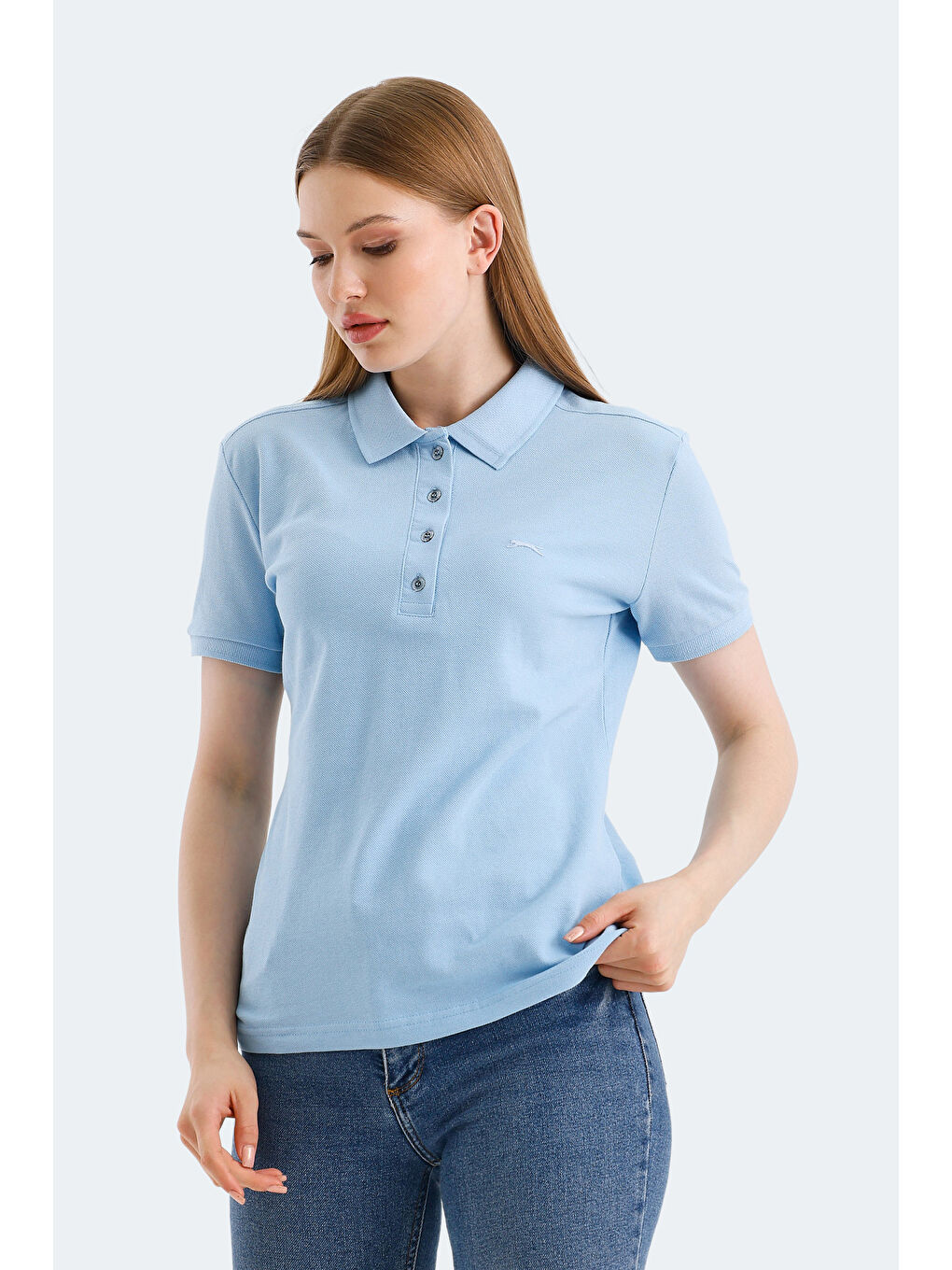 VERA I Kadın Polo Yaka Mavi Tişört-2