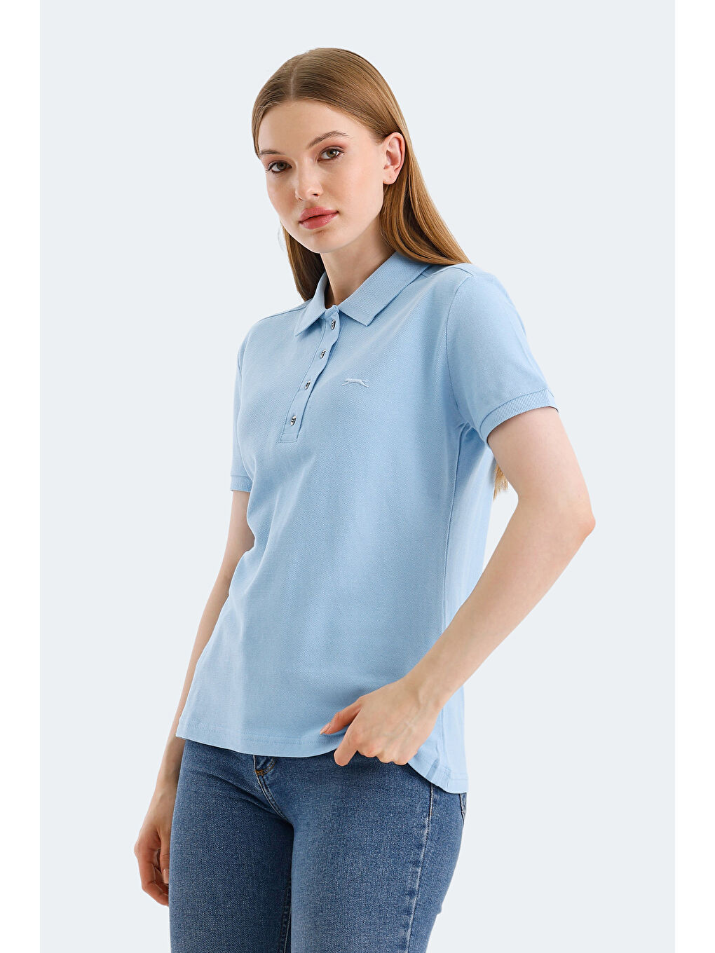 VERA I Kadın Polo Yaka Mavi Tişört-3