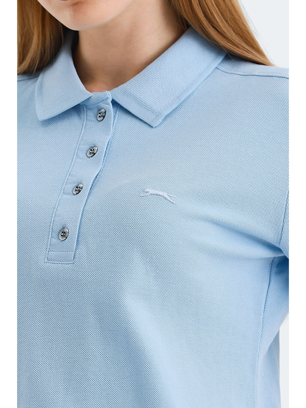 VERA I Kadın Polo Yaka Mavi Tişört-4