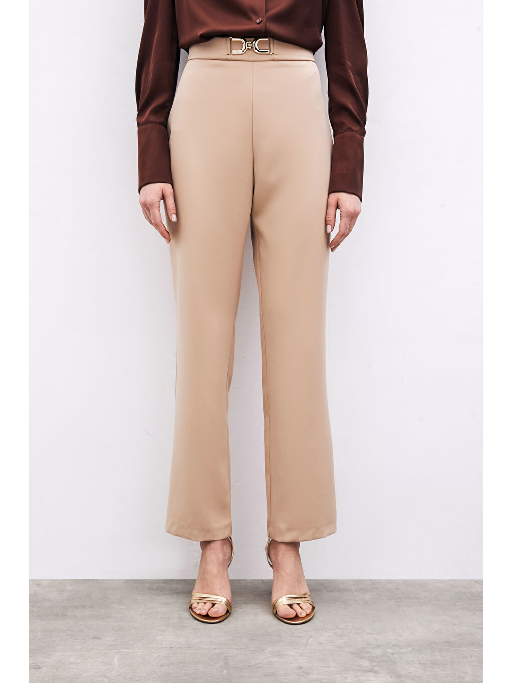 Kahverengi Aksesuar Detaylı Pantolon - Camel-1