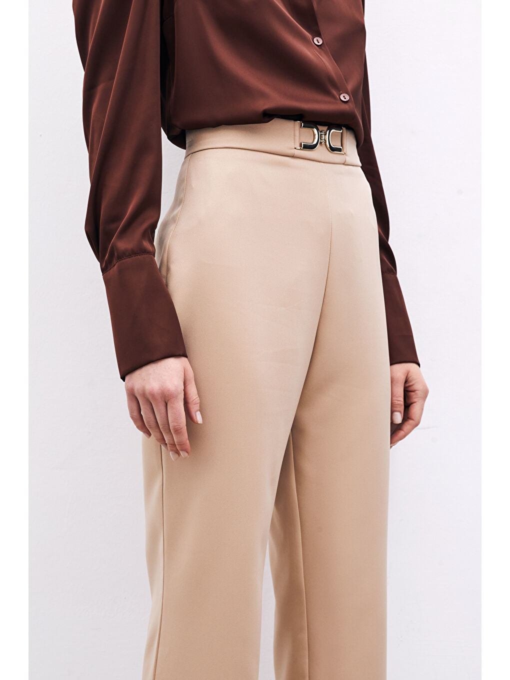 Kahverengi Aksesuar Detaylı Pantolon - Camel-2