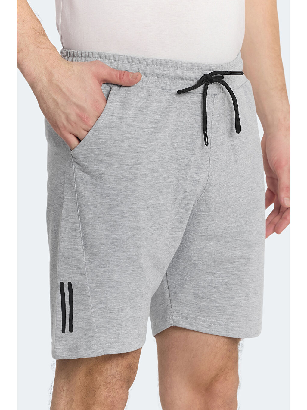 NASTYA IN Erkek Cepli Gri Şort-3