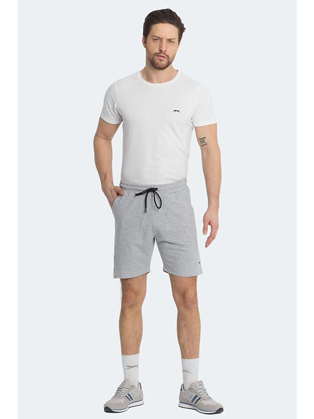 NASTYA IN Erkek Cepli Gri Şort-6