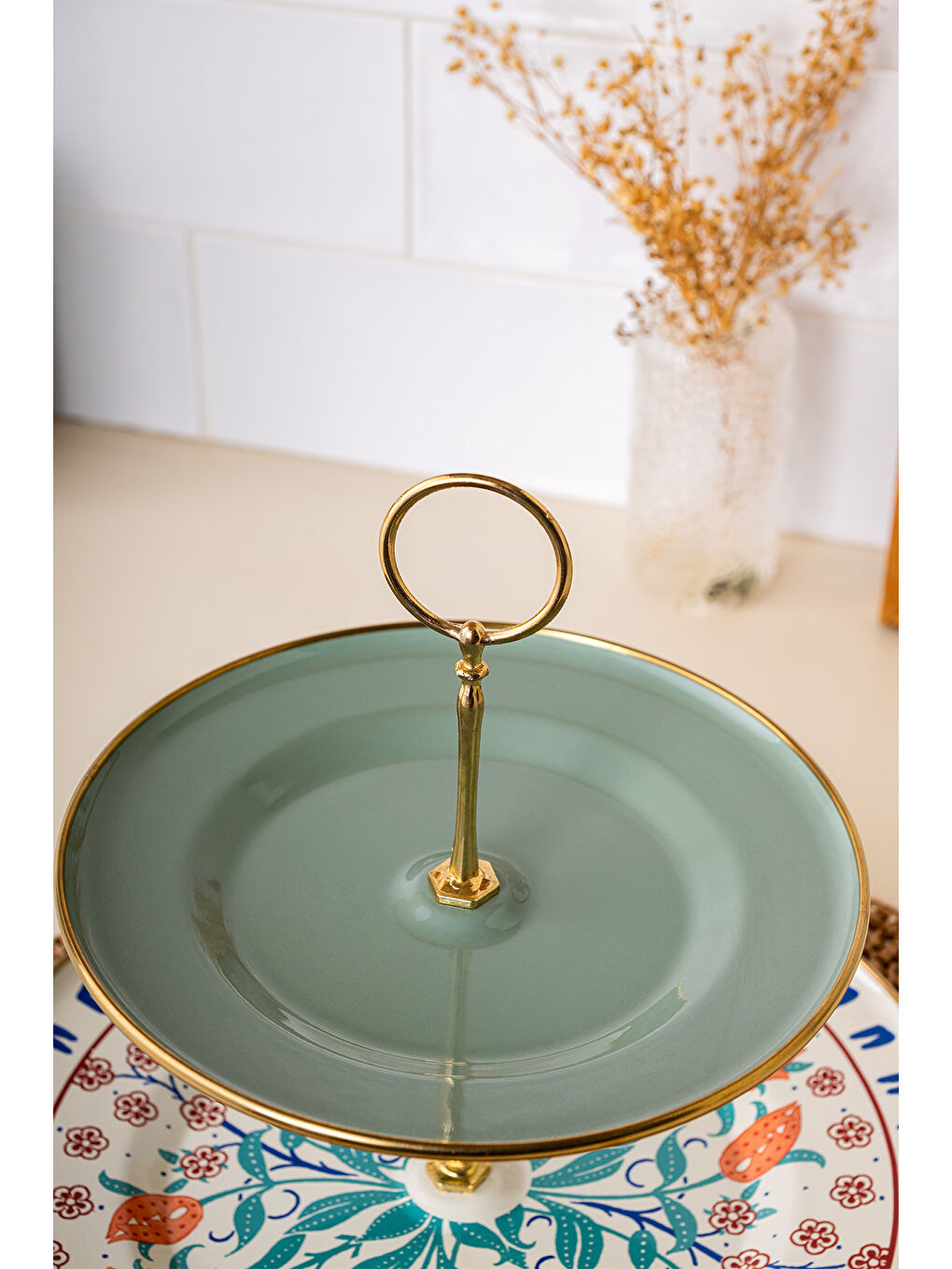 Beyaz Hasbahçe Emaye Katlı Kurabiyelik 21 x 29 Cm-4