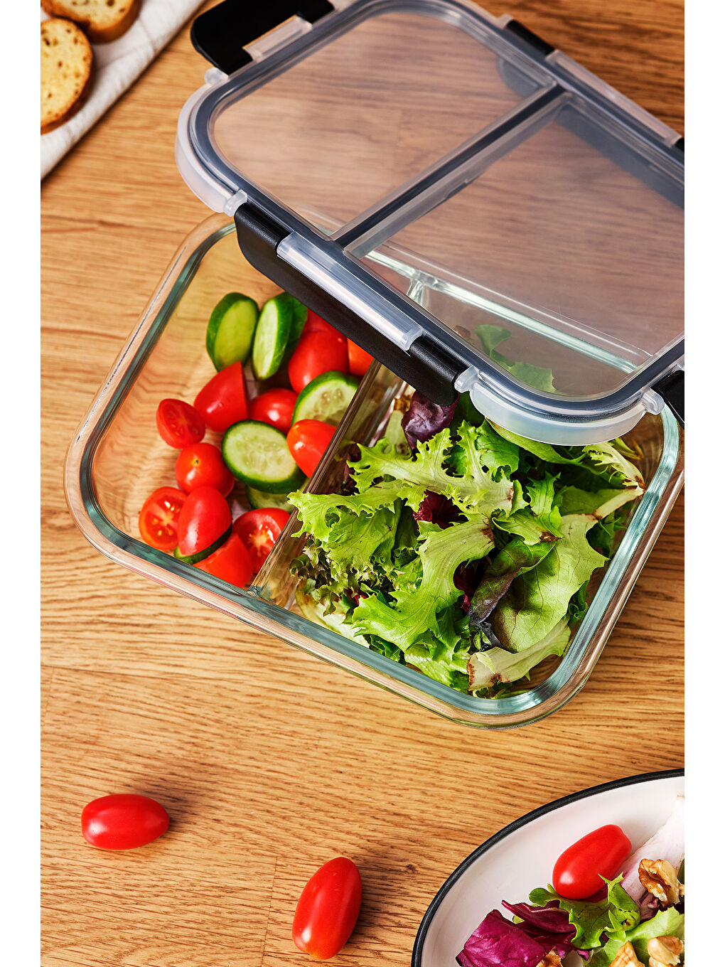 Renksiz Twin 980 ml Borosilikat Saklama Kabı-4