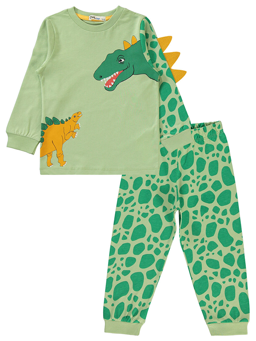 Erkek Çocuk Pijama Takımı 2-5 Yaş Soft Haki-1