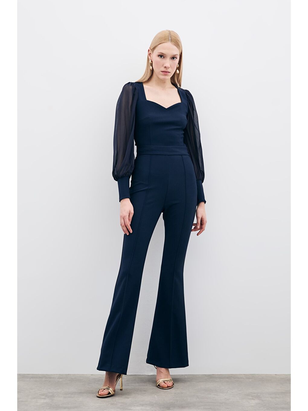 İspanyol Paça Pantolon - Lacivert-1