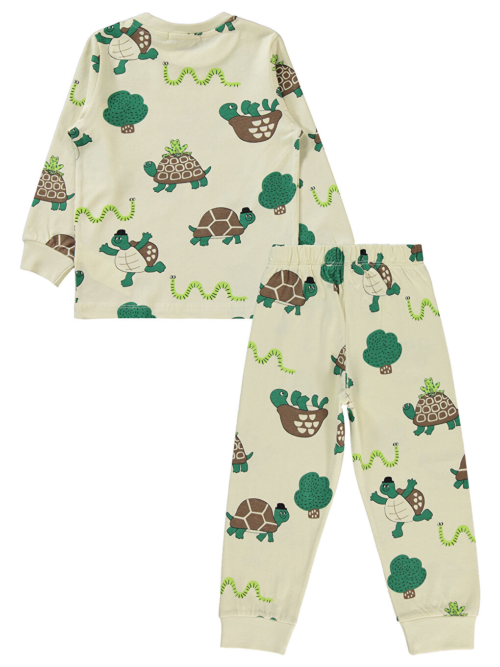 Bej Erkek Çocuk Pijama Takımı 2-5 Yaş Taş Rengi-2