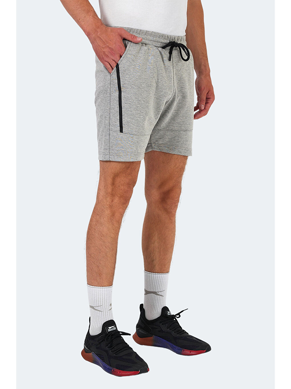 NAZAIRE IN Erkek Cepli Fıtness Gri Şort-2