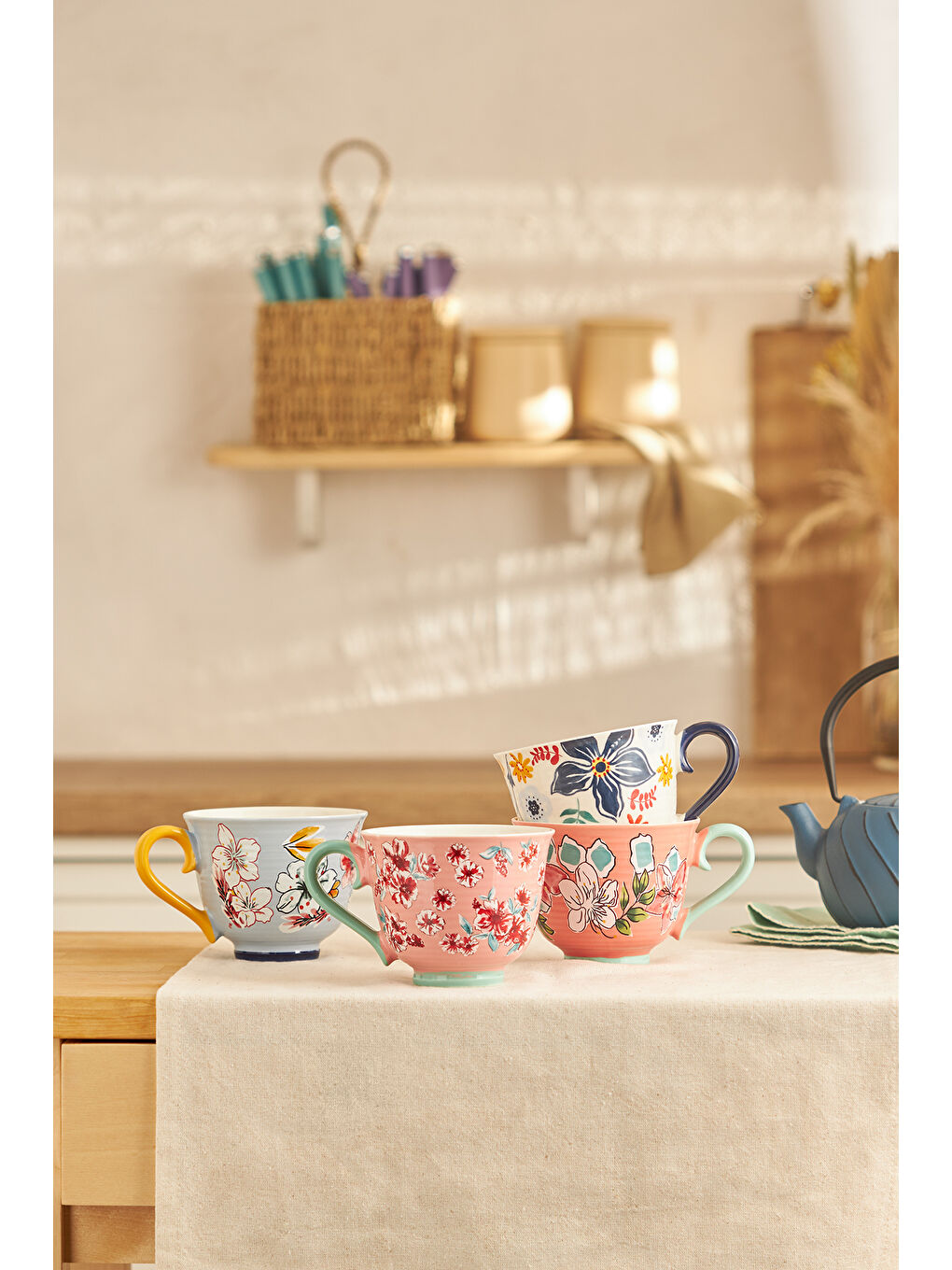 Jasmine New Bone Kupa 435 ml Mavi-4