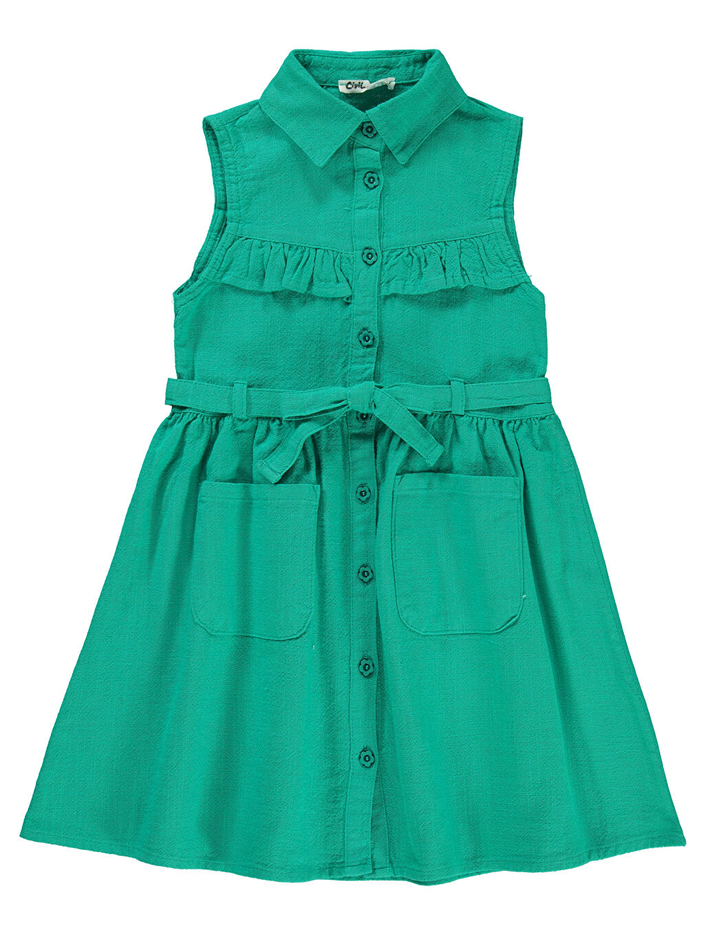 Yeşil Girls Kız Çocuk Elbise 6-9 Yaş