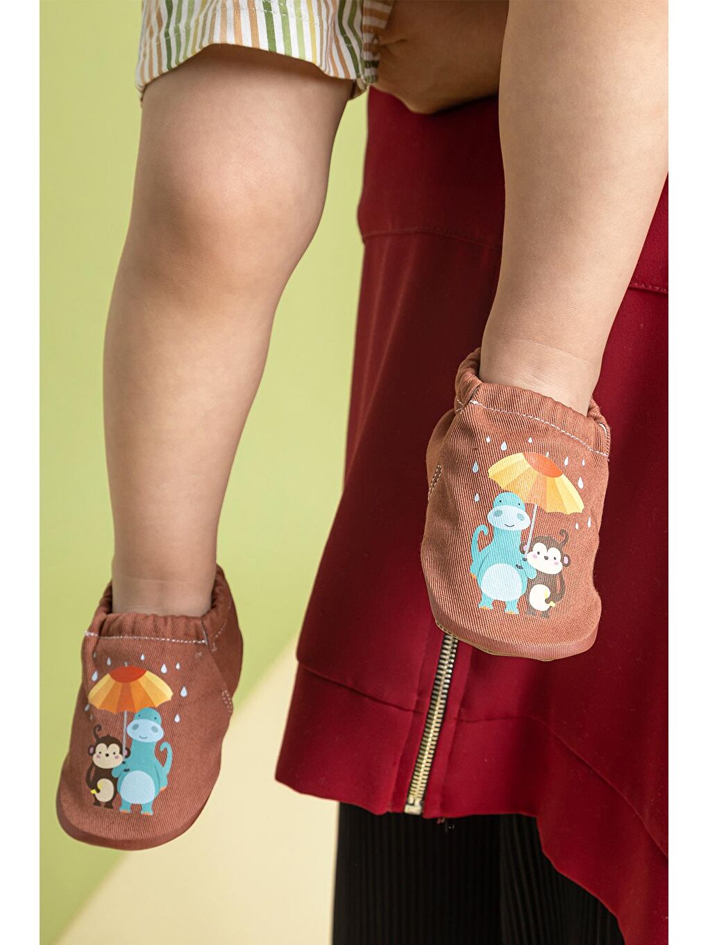 Hopfrög Kahverengi Umbrella Flower Hyper Tarçın Kahve Barefoot Akıllı Patik - 3