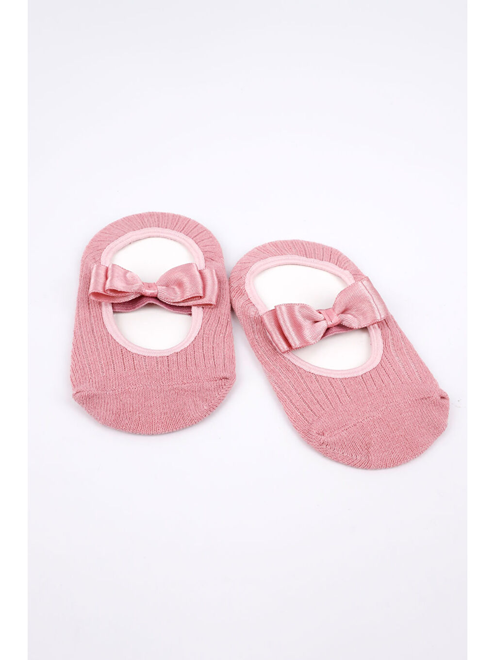 Pembe Gülkurusu Fiyonklu Kız Çocuk Babet Çorap-1
