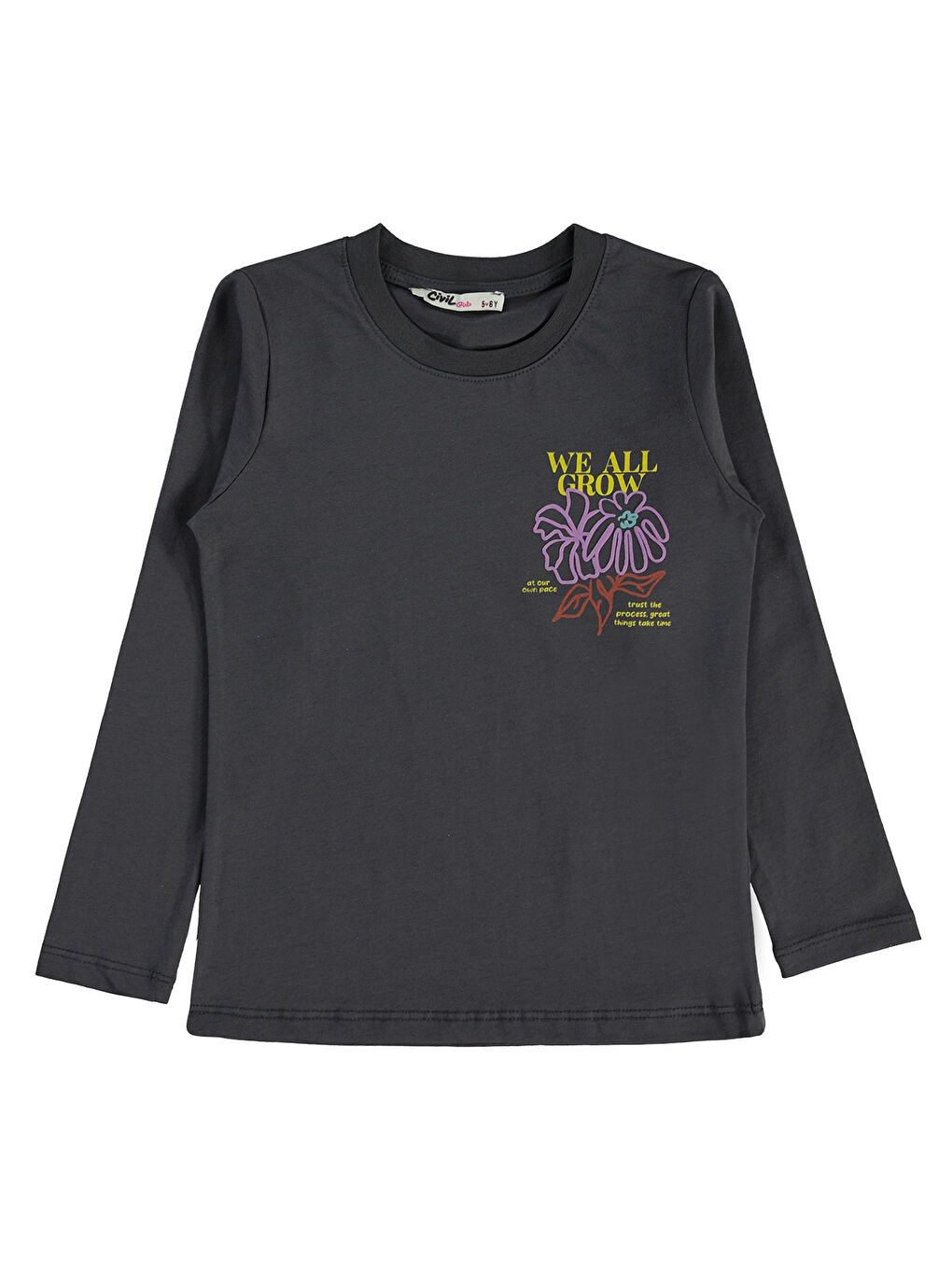 Girls Kız Çocuk 2'li Sweatshirt 5-13 Yaş Antrasit-3