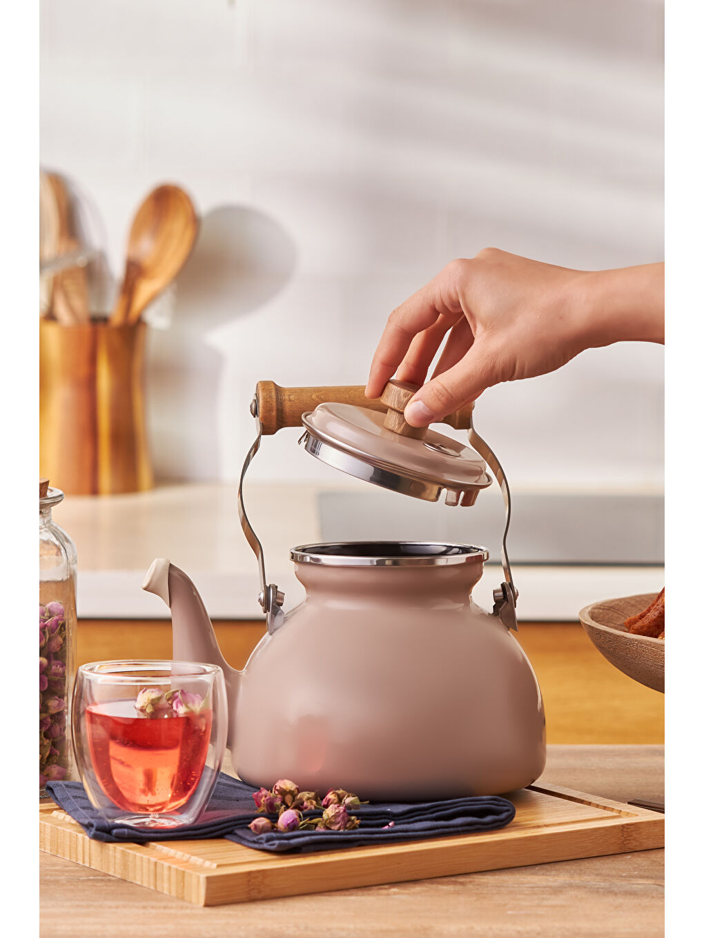 Bej Royal Emaye Demlik Vizon-4