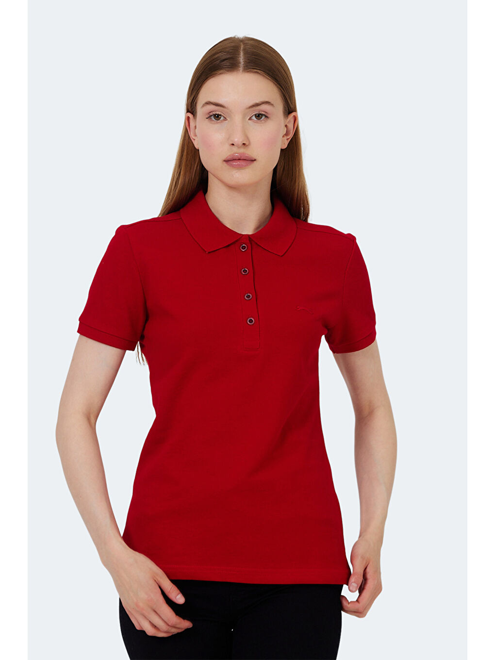 VERA I Kadın Polo Yaka Kırmızı Tişört-2